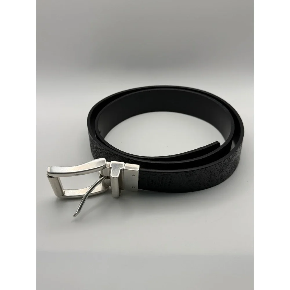 Robert Graham Mens Black Embossed‎ Paisley Reversible Belt Size 42 RG307848